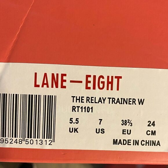 NWT Lane Eight Unisex Relay Trainer Athletic Tennis Shoe - White - Size 7 - Picture 3 of 9